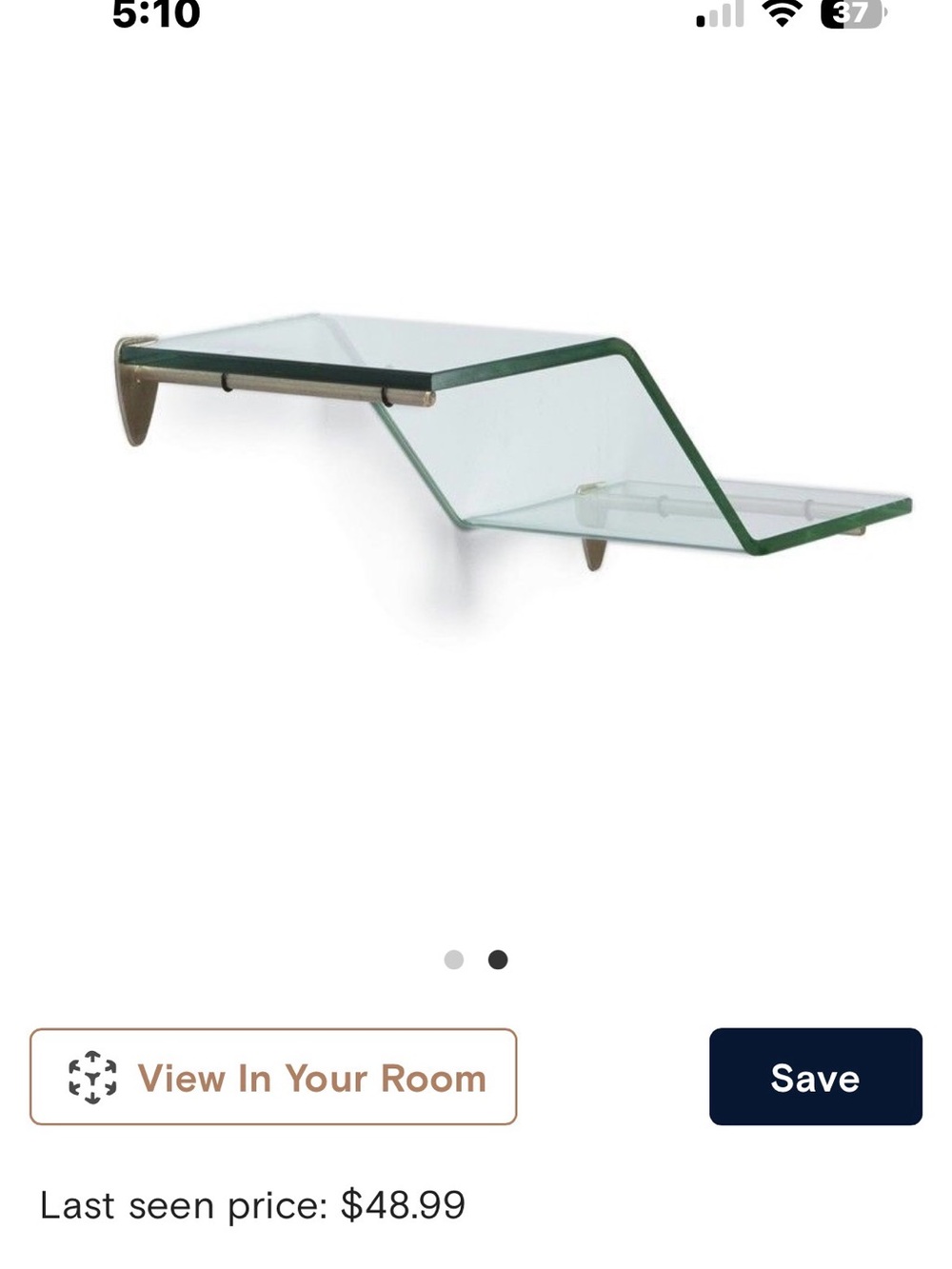 Wrought Studio Clear Glass Zigzag Shelf